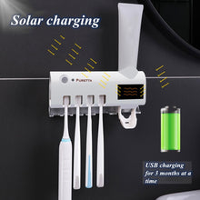 Load image into Gallery viewer, Solar Powered UV sanitizing ToothBrush Holder